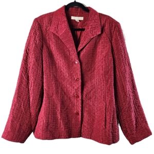 Vintage Appleseed’s Size 18 Red Women's Blazer Button Up Overcoat
